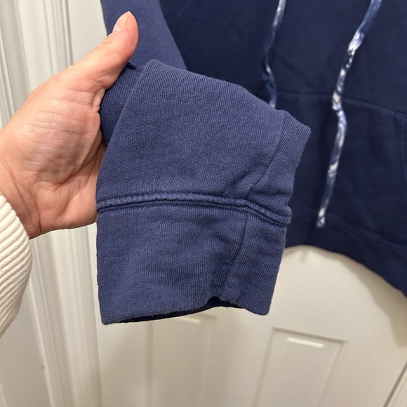 PACT NAVY BLUE ORGANIC COTTON ONE-FOR-ALL HOODIE WITH TIE-DYE DRAWSTRING LARGE - Picture 4 of 6